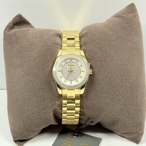 Bulova Classic 98L315 Crystal Pave Gold Tone Dial and Band Women’s Watch